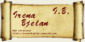 Irena Bjelan vizit kartica